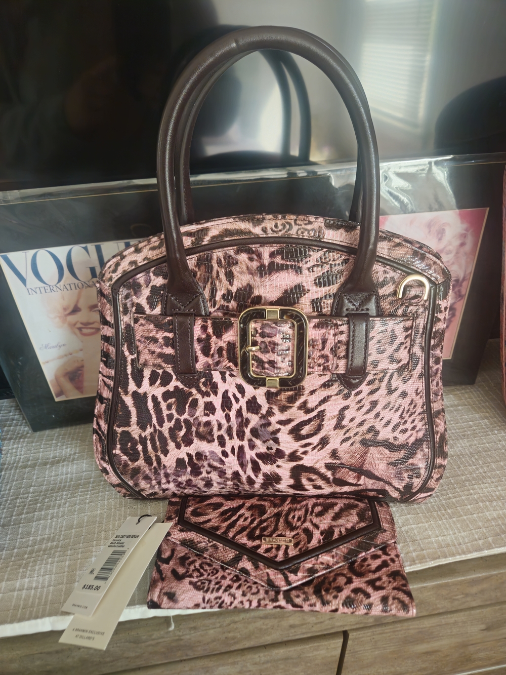 Brahmin Blush Winslet Rosetta Bag Veronica Wallet NEW Leopard Pink